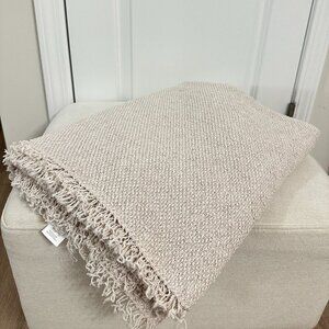 PARACHUTE Cotton Blend Bouclè Throw Blanket in Heathered Oatmeal
